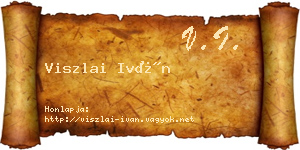 Viszlai Iván névjegykártya