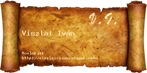 Viszlai Iván névjegykártya